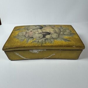 Vintage Borghese Ceramic‎ Jewelry Box w/  Lid Fruit Trinket Box Rare 1960s Box